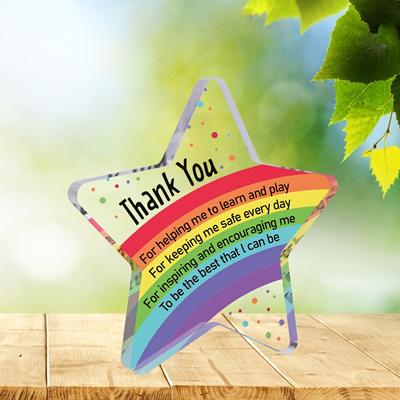 Star-Shaped Teacher Appreciation Keepsake - Coworkers, Ideal for Birthday, Christmas, End of Year, Retirement, Nurseries, Home Desk Living Room Acryl
