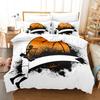 Basketball Duvet Cover Set Queen,Sports Gaming Comforter Cover For Boys Girls,Black Graffiti Bedding Set Sports Bedspread Cover