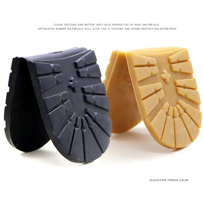Suole per scarpe in gomma addensate per uomo Scarpe da lavoro in pelle Suola con tacco Riparazione antiscivolo Suole di ricambio fai-da-te Tappetino nero giallo