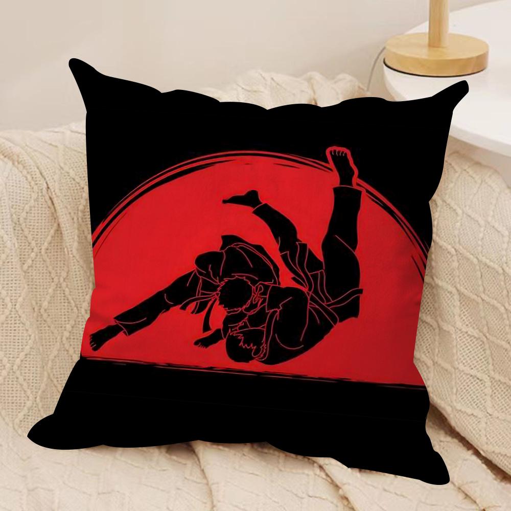 Sports Judo Martial Arts Cushion Cover Soft Plush DoubleSided Printed Sofa Pillow Cushion Cover Cozy AllSeason Decor Gift