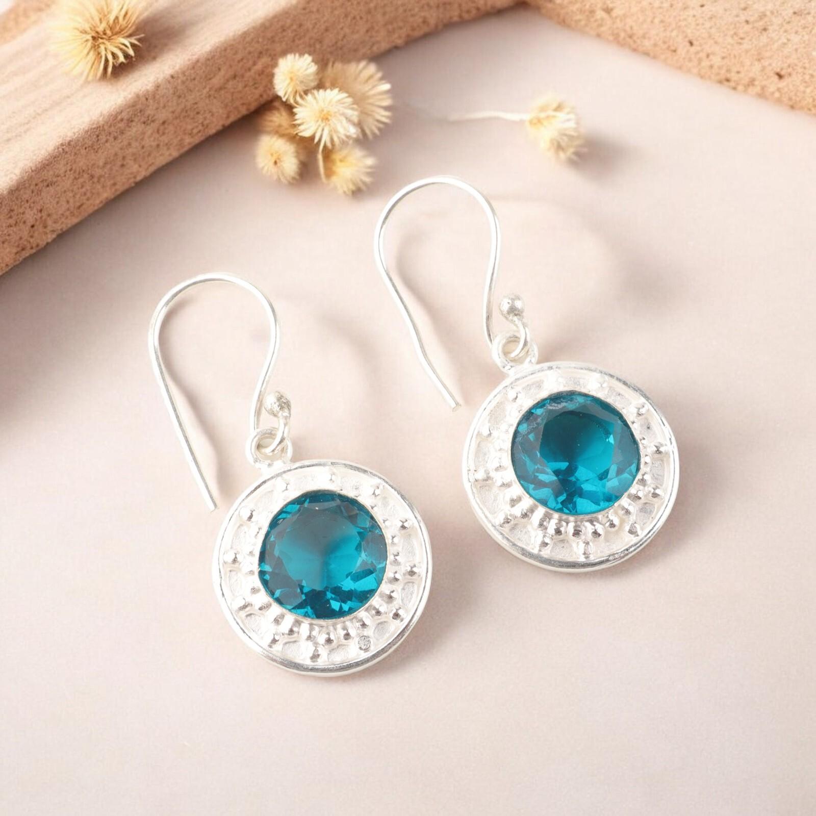 

Натуральные серьги с апатитом, серьги из серебра 925 пробы круглой формы, 1,5 дюйма EE-153-5