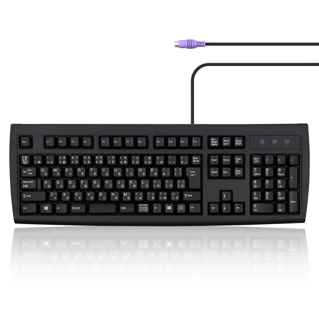 Perixx JP Keyboard PS2 Connector Full Size Numeric Keypad JIS Layout Compliant Black JIS Layout Compliant Japanese Layout Guaranteed PERIBOARD-107P