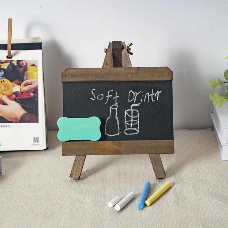 Handwritten Small Blackboard Solid Wood Message Board Coffee Shop Menu Ornament Family Message Chalk Wipe Small Blackboard