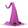 Halloween Party Felt Witch Hat Foldable Handmade Witch Hat with Flowers Prop Home Holiday Atmosphere Decoration