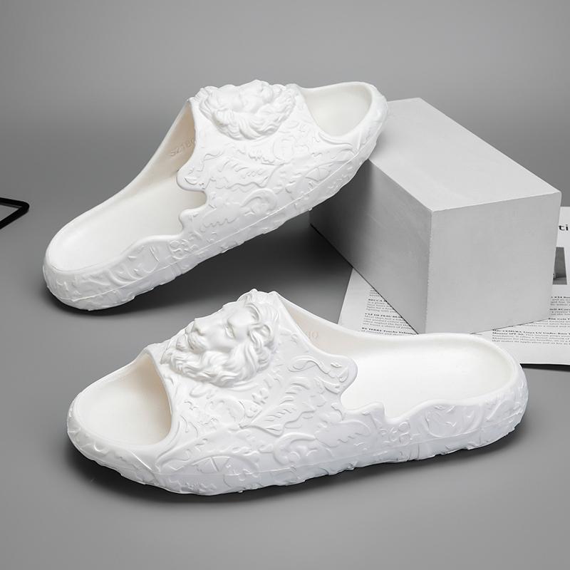 Men's Summer Lion Head Thick Bottom Outer Wear Anti-Slip Wear Resistant Home Indoor EVA Slippers Wholesale Beach Soft Thick Sole