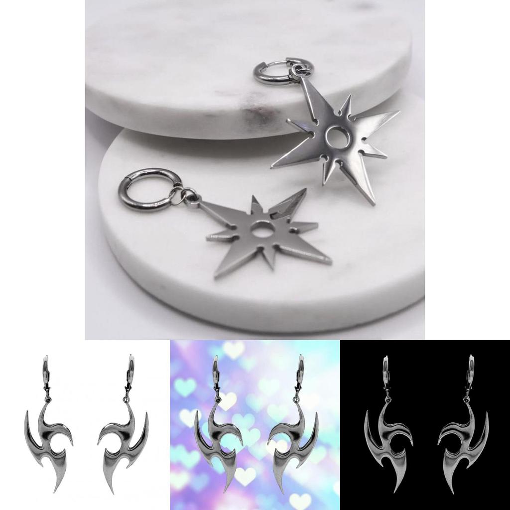 Gothic Style Unique Stainless Steel Flower Earrings For Women Fall
