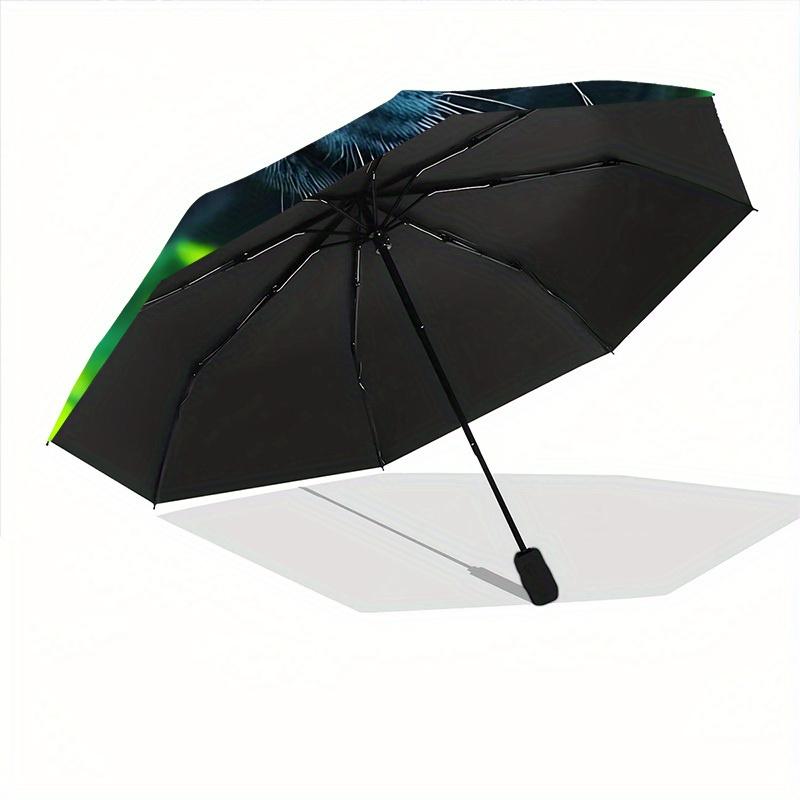 1pc Black Panther Automatic Open/close Folding Umbrella, Compact Portable Travel Umbrella,Durable Construction yy250814136