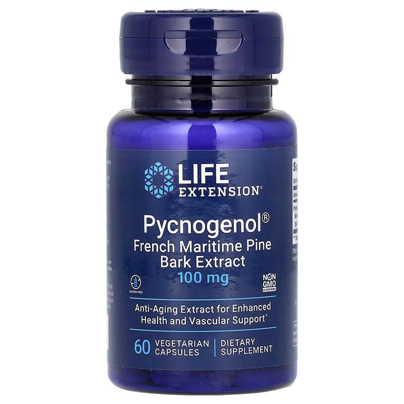 Pycnogenol, French Maritime Pine Bark Extract, 100 Mg, 60 Vegetarian Capsules