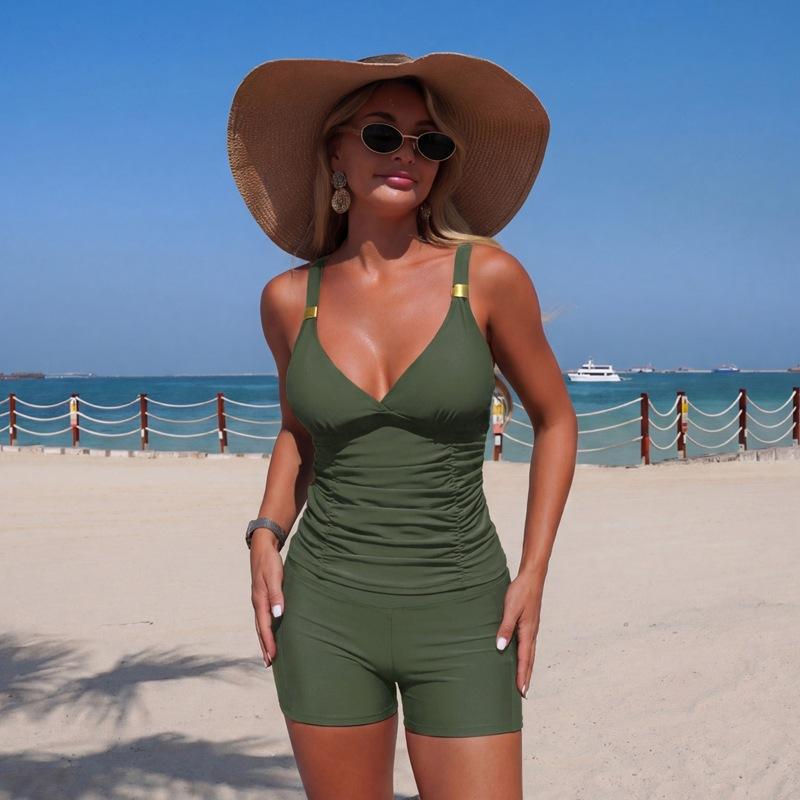 Swimwear new split swimwear pocket tankini for women in stock