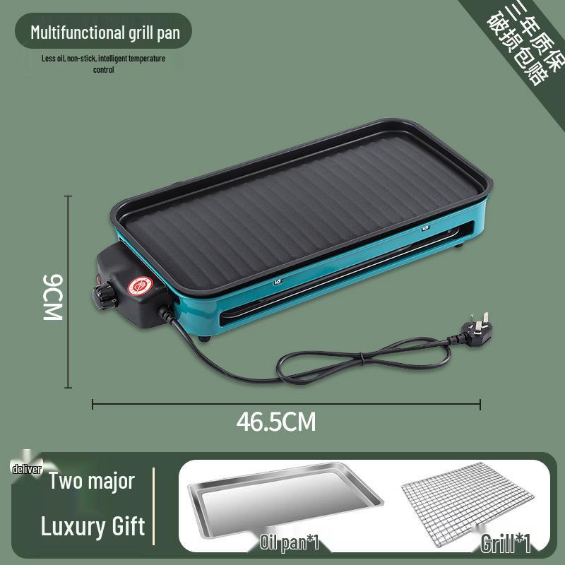 Electric Smokeless Non-stick BBQ Grill for Indoor/Outdoor Use