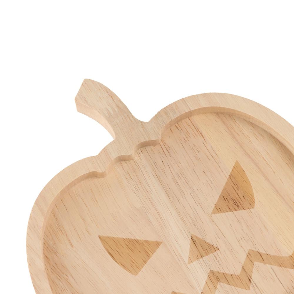 Cute Halloween Pumpkin Plate Wood Craft Cartoon Dessert Board Practical Wooden Plate Tray  Fruits