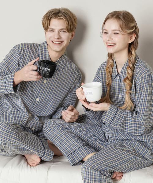 [BYC] Brushed Cotton Unisex Pajama Set Blue [Shipped from Korea] 100% Authentic