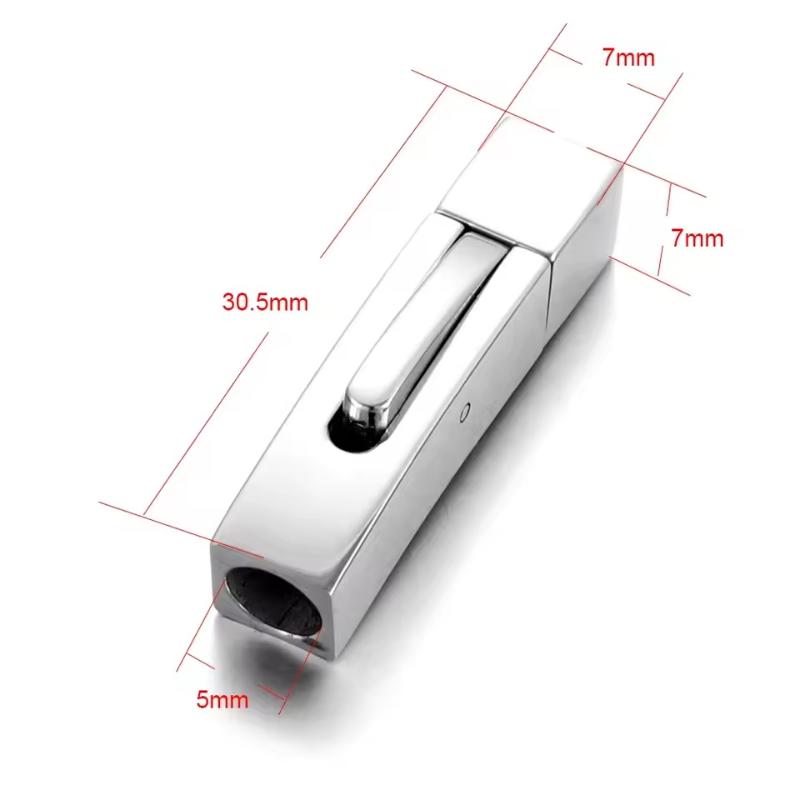 

Stainless Steel Bayonet Clasp 4Mm 5Mm 6Mm Hole Push Lock Diy Leather Bracelet Snap Clasps Jewelry Making Supplies 5mm