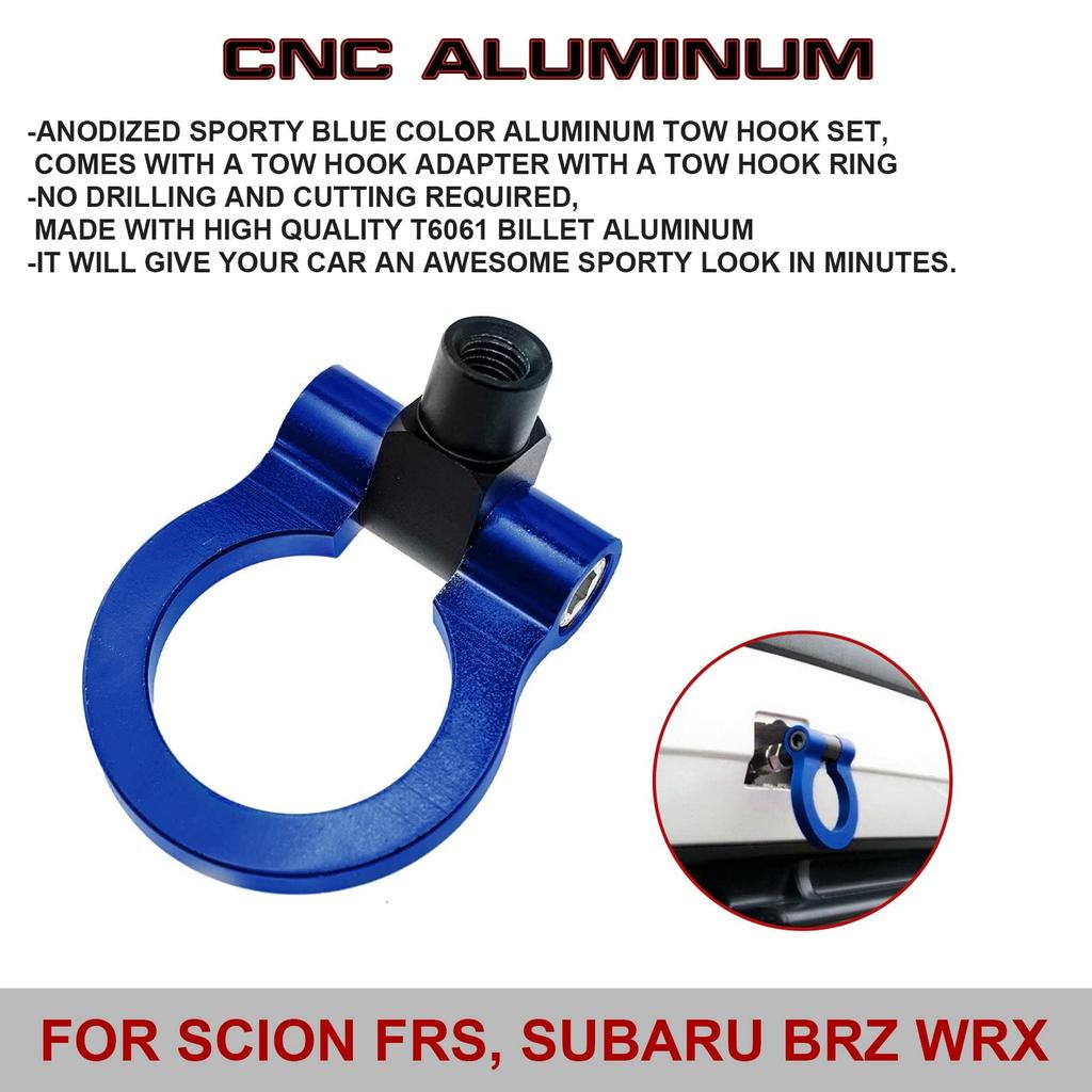 JDM Track Racing Tow Hook Trailer For 2013-2022 Subaru WRX STI BRZ Impreza Blue