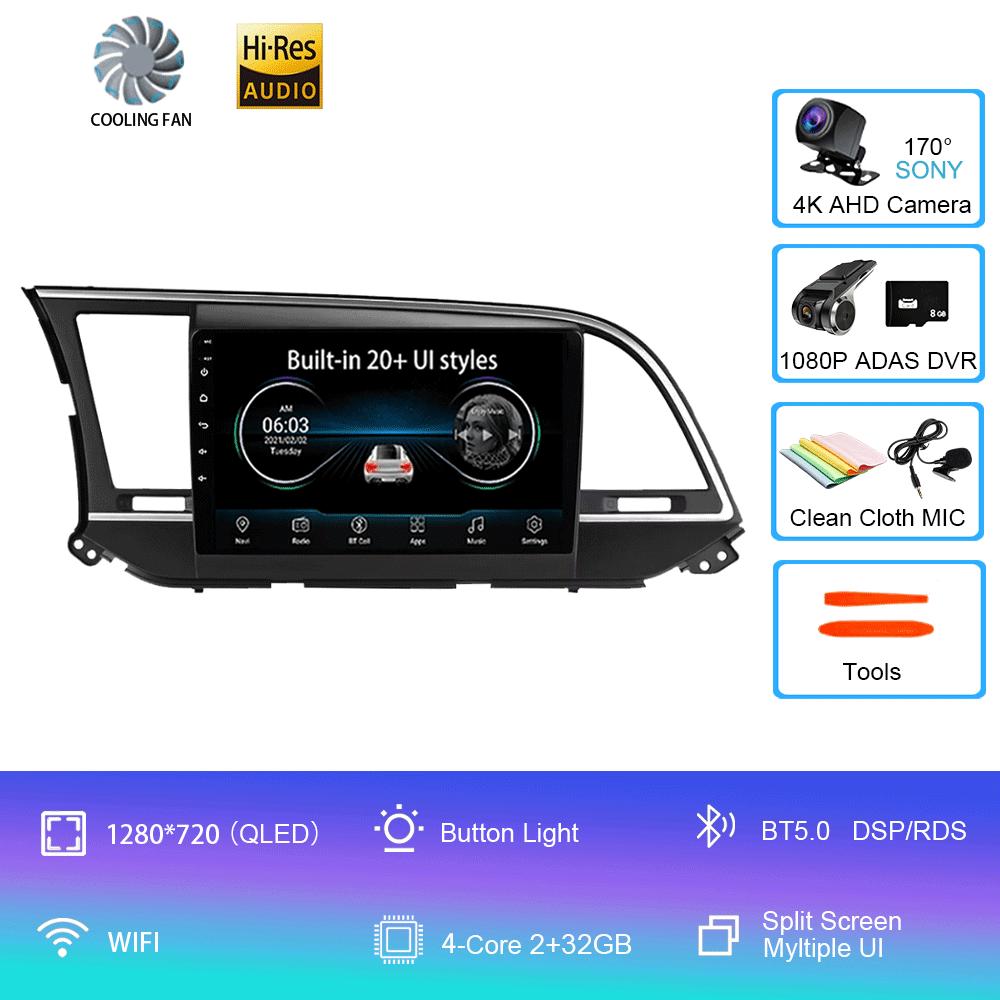 Android 14 Car Radio for Hyundai Elantra 6 2016 - 2018 Player Multimedia Video Stereo GPS Navigation No 2din 2 din dvd