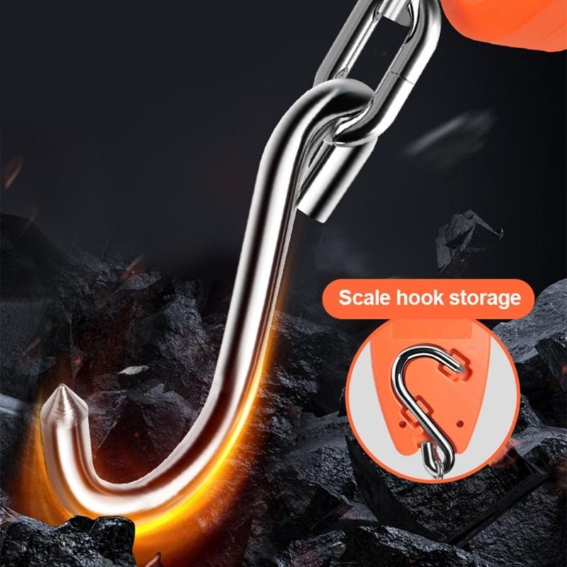 Precise Heavy Duty 200kg Digital Handheld Scale Industrial ABS Construction Multiple Unit Conversion Hanging Hook Design