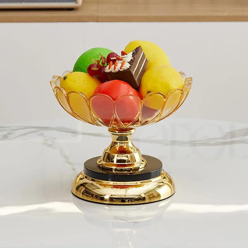 Fruit Plate for Home Use Rotatable Multi-layer Living Room Fruit Plate Snacks Dried Fruit Candy Light Luxury High-grade Crystal