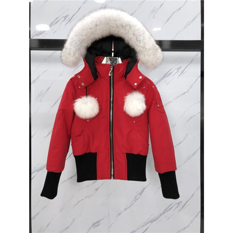 Palm Moose #scissors down jacket Canadian women's fox hair hooded jacket