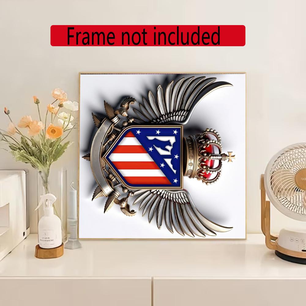 Atletico Madrid Diamond Painting Round Diamond Mosaic Rhinestones Diamond Embroidery Craft Kit Wall Decor Without Frame