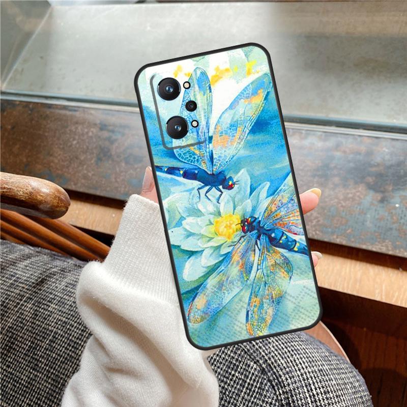 Luxury Dragonfly Case For Realme 11 12 13 14 Pro Plus C53 C55 C51 C25 C63 C61 C65 C67 C71 C75 GT6 GT7 15 Pro