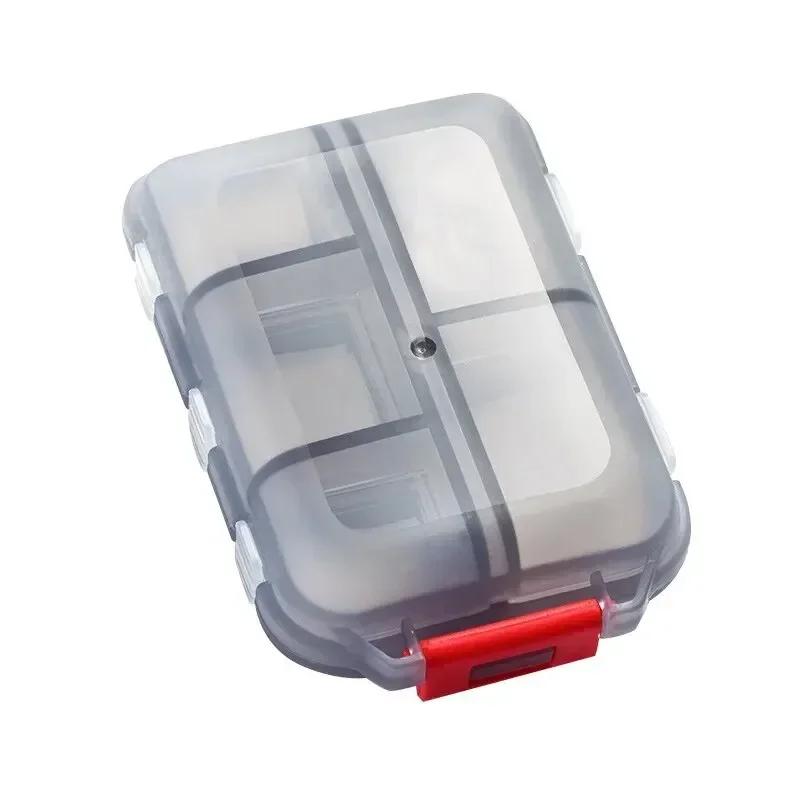 

10 Grids Travel Pills Organizer Box Portable Folding Small Pill Case Daily Pills Container Pill Box Dispenser Plastic Container серый