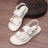 New Women Round Toe Casual Shoes Women Platform Light Beach Sandalias Metal Buckle Shoes Soft Bottom Ladies Sandals