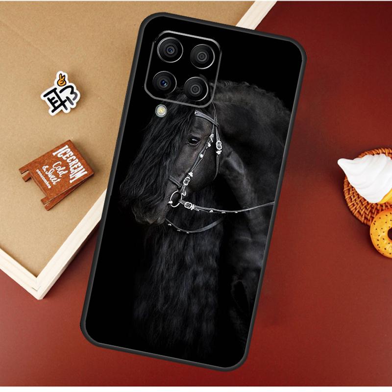 Beautiful Black Horse Case For Samsung Galaxy M21 M20 M23 M31 M11 M54 M14 M34 M13 M52 M32 M12 M16 M36 M56 M15 M55