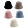 Soft Plush Bucket Hat Female Adult Fisherman Cap Beanie Windproof Fashion Womens Winter Fisherman Hat for Cycling Travel Hiking