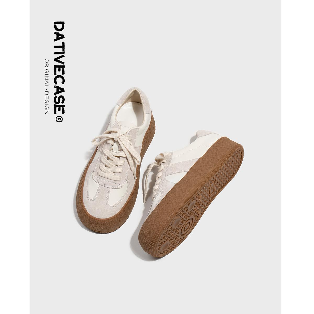 

Factory spot~ 2025 autumn and winter new thick-soled retro German training shoes women s little white shoes sports shoes flat baseplate shoes 35