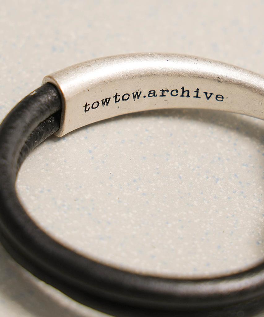Towtow Archive Grit Leather Bracelet Black