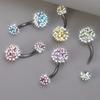 Colorful and Eye-catching Street-style Fashion Stainless Steel Artificial Crystal Navel Ring Set, a Perfect Companion for Women