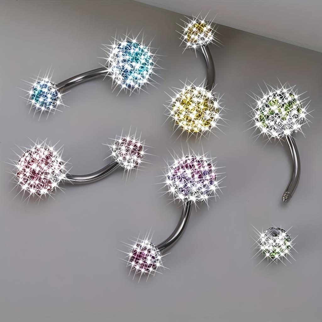 Colorful and Eye-catching Street-style Fashion Stainless Steel Artificial Crystal Navel Ring Set, a Perfect Companion for Women
