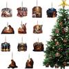 12Pcs Nativity Sets Christmas Ornaments Wooden Hanging Nativity Scene Ornament Birth Of Jesus Religious Christmas Tree Decoratio