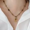 Mild Luxury Retro Shaped Female Clavicle Chain Twin Tigereye