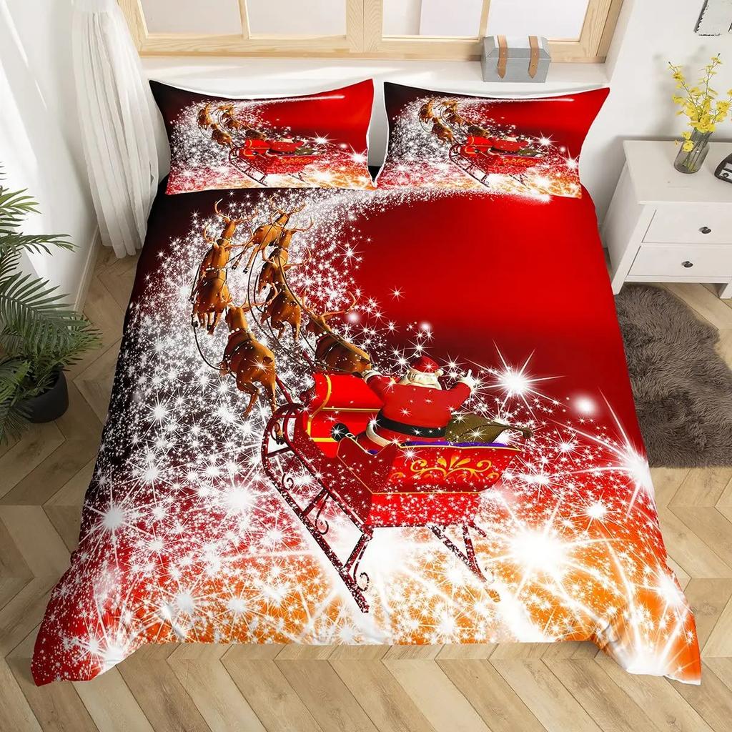 Teal Deer Duvet Cover Set Deer Antlers Bedding Sets Butterfly Safari Animals Comforter Cover Elk Wildlife Christmas Quilt Cover