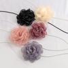 Exaggerated Elegant Big Rose Flower Clavicle Chain Necklace for Women Kpop Sexy Romantic Adjustable Rope Choker Y2K Accessories