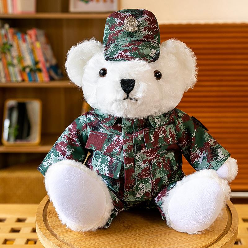 Traffic Police Bear Teddy Bear Police Doll Iron Riding Motorcycle Bear Riding Clothes Plush Toys