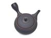 Y4063 Tokoname ware flat-type black teapot with reddish-brown glaze, 360cc capacity, made in Japan.