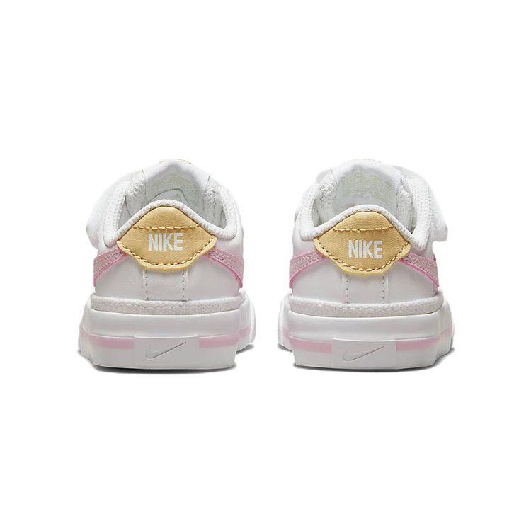 Nike Court Legacy Low top Skateboard Shoes White Pink Infant And Toddler DA5382-115