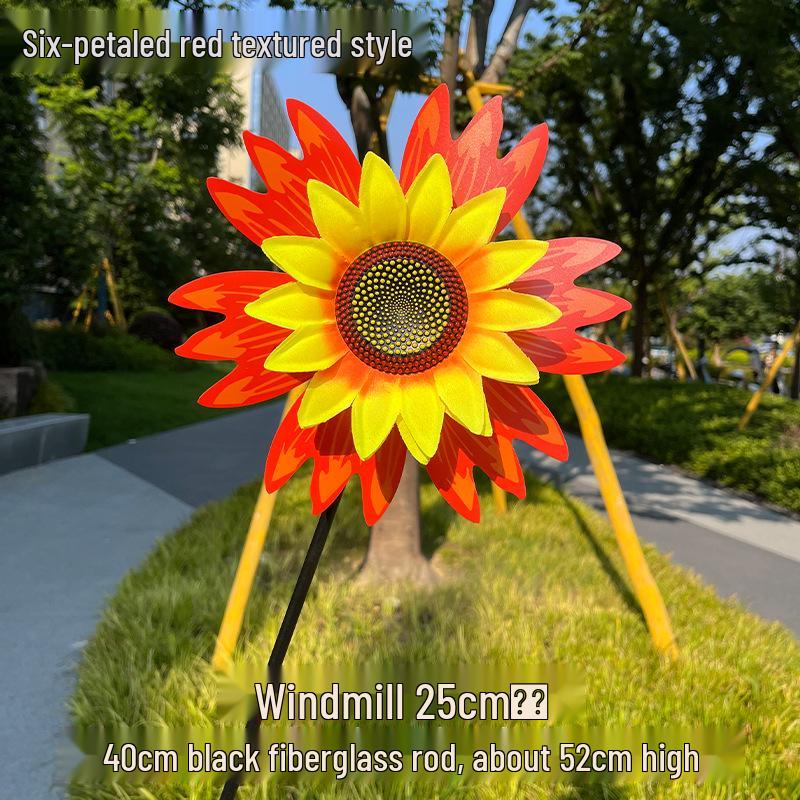 Children's Double-Layer Rotating Sunflower Pinwheel Outdoor Decoration