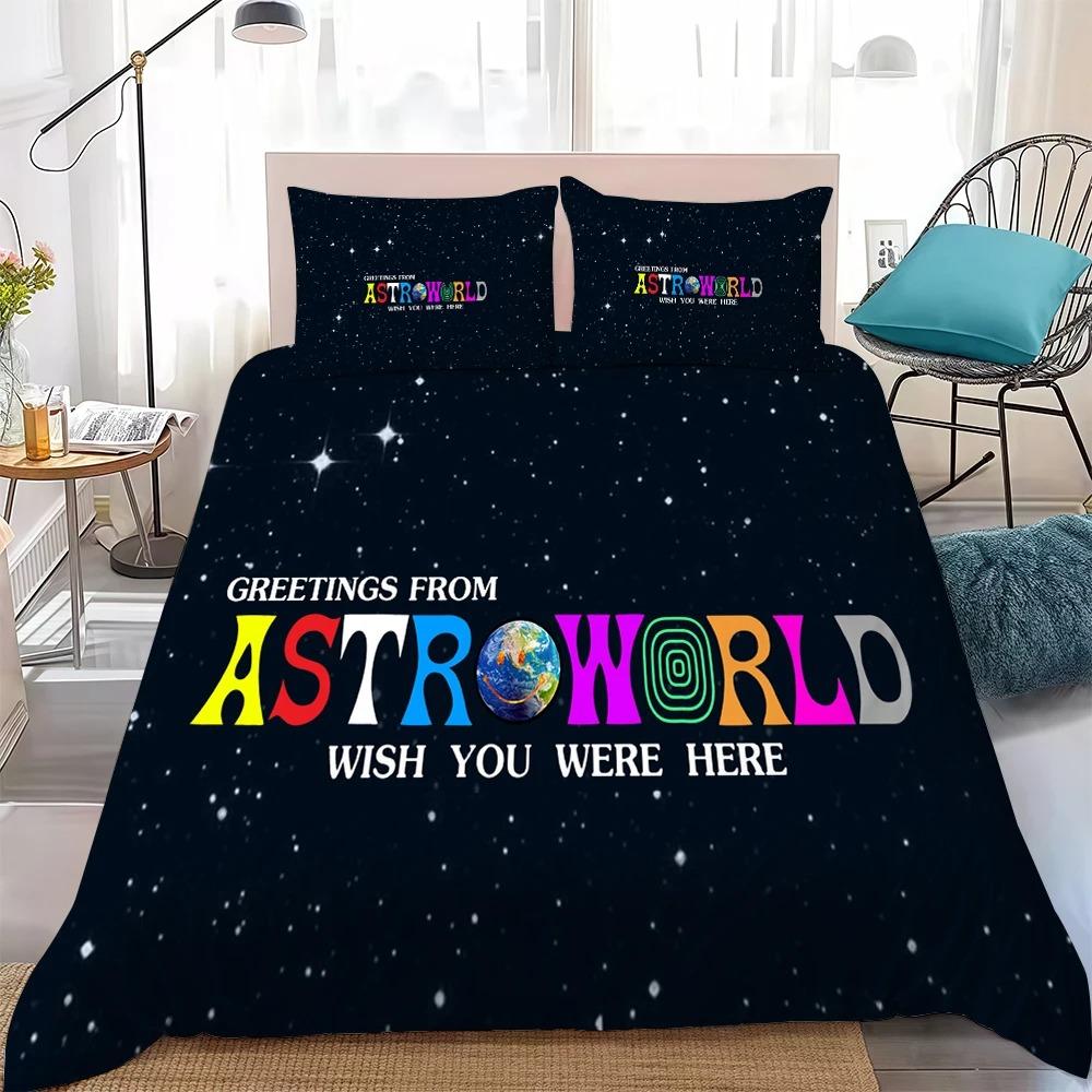 3D Print Rapper T-Travis S-Scott Jack Bedding Set Soft Comforter Cover With 1/2pcs Pillow Shams For Kids Adults Duvet Cover