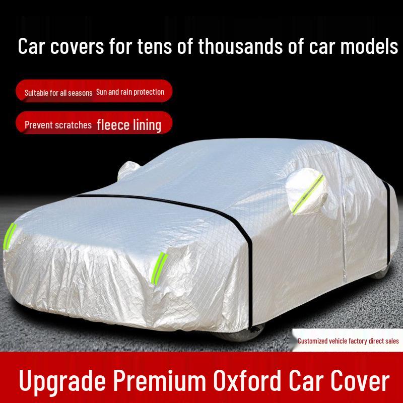 

Oxford Plush Car Cover: Full Coverage for Sun, Rain, UV & Heat Protection Hatchback 440 x 170 x 155 - Side Zipper