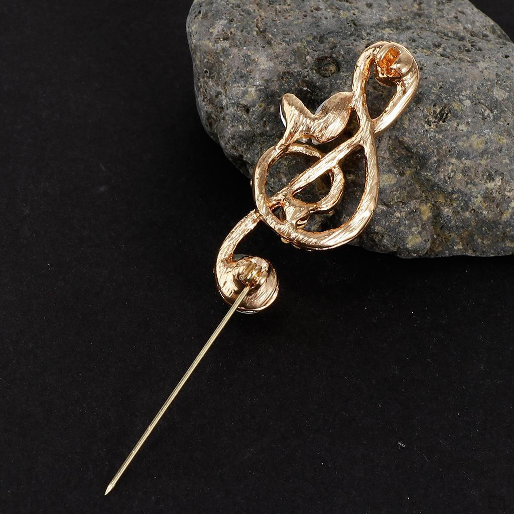 1 Piece Brooch Music Symbol Shape Rhines Pins For Unisex