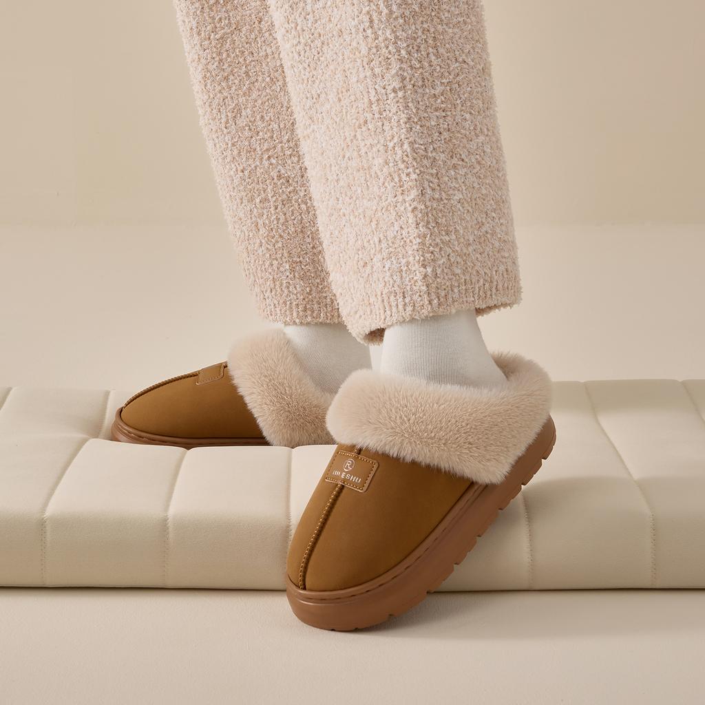 Platform Women Home Slippers Plush Warm Thick Bottom Slides Breathable Soft Non-slip Slippers