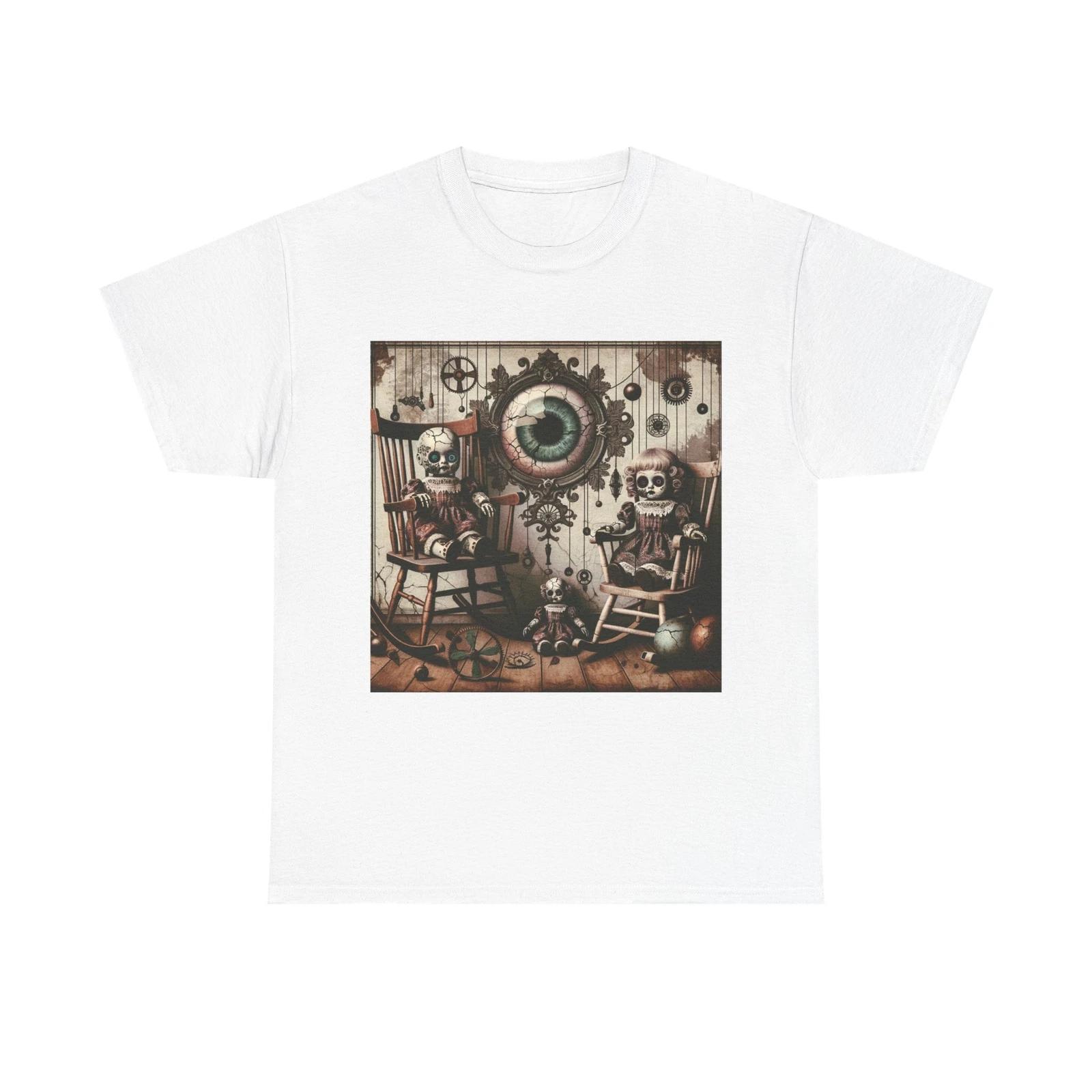 Unisex Adult T Shirt Cursed Dolls in Haunted Nursery M