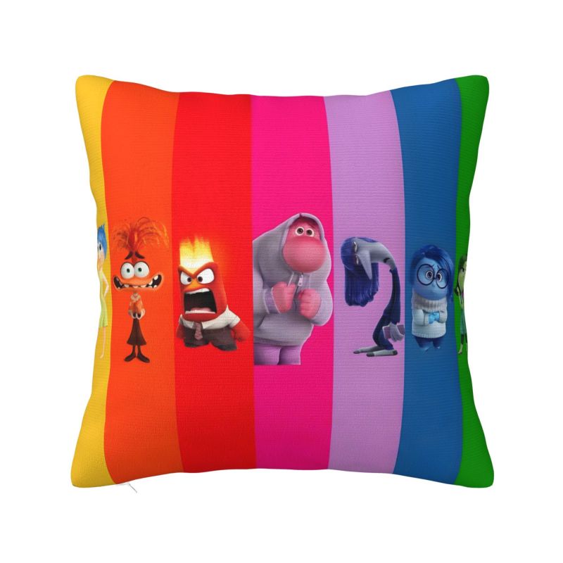 Benutzerdefinierte Cartoon Inside Out Anime Kissenbezug 45x45cm Dekor Zuhause Mode Kawaii Disney Film Kissen für Sofa Quadratischer Kissenbezug