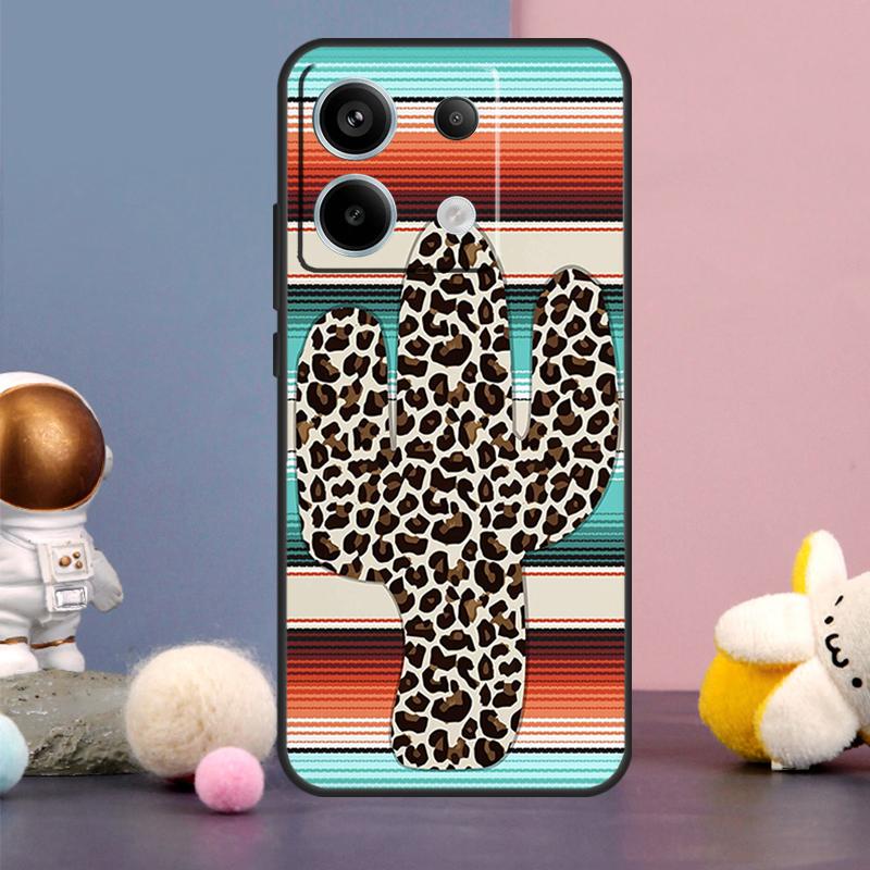 Boho Botanical Leaf Cow Cactus Case For Xiaomi Redmi Note 15 Pro Plus 10 11 12 13 14 Pro Redmi 15 15C 14C 10C 12C 13C Cover
