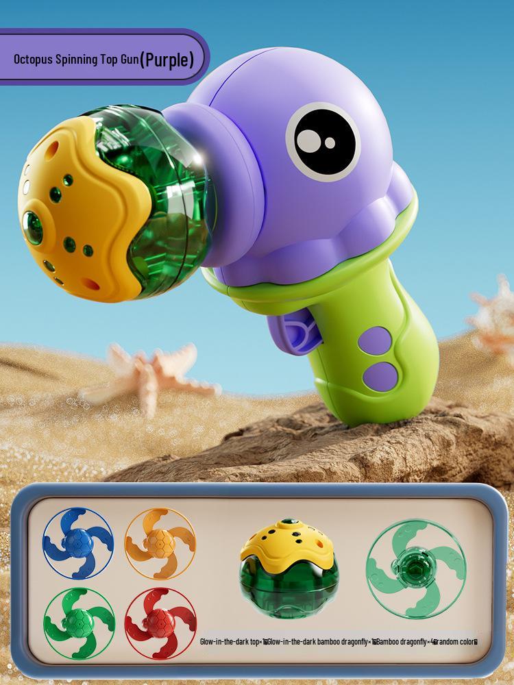 Cross-Border Luminous Octopus Spinning Top Bamboo Dragonfly Flying Saucer Interactive Battle Educational Toy