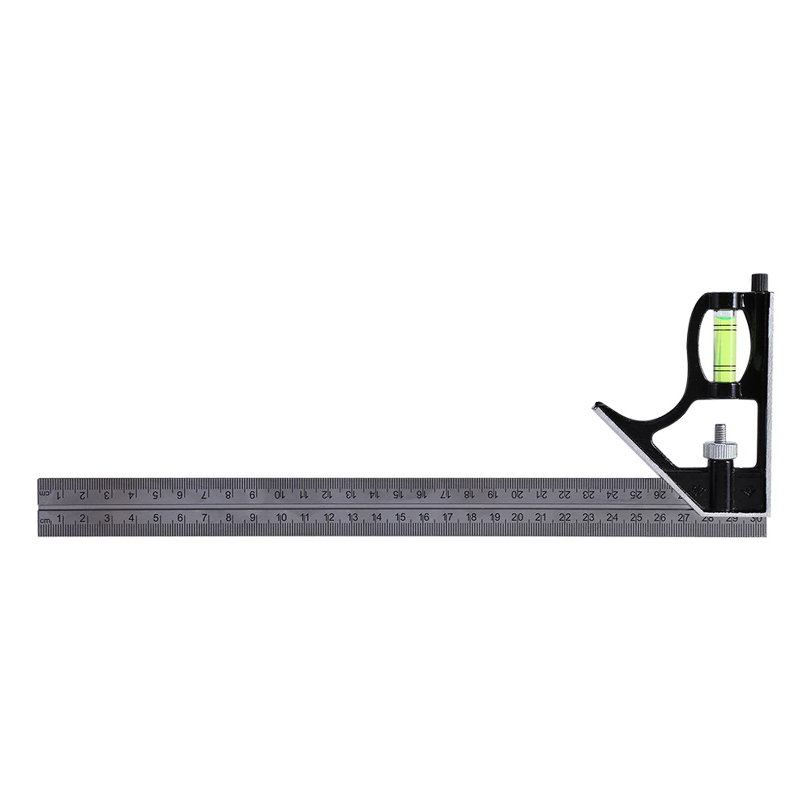 300mm Ruler Measuring Kit, Engineers Combination Set with Right Angle Ruler for Measuring, Marking, Layout