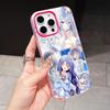 Date a Live Mio Takamiya Jelly Double layer Rose Red Mobile Phone Case for iPhone 17 16 15 14 13 12 11 Air Pro Max Plus